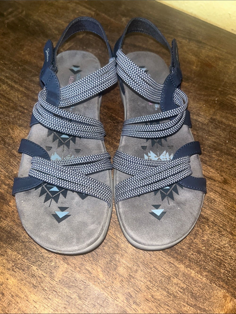 Skechers Navy and Gray Strappy Kids Sandals